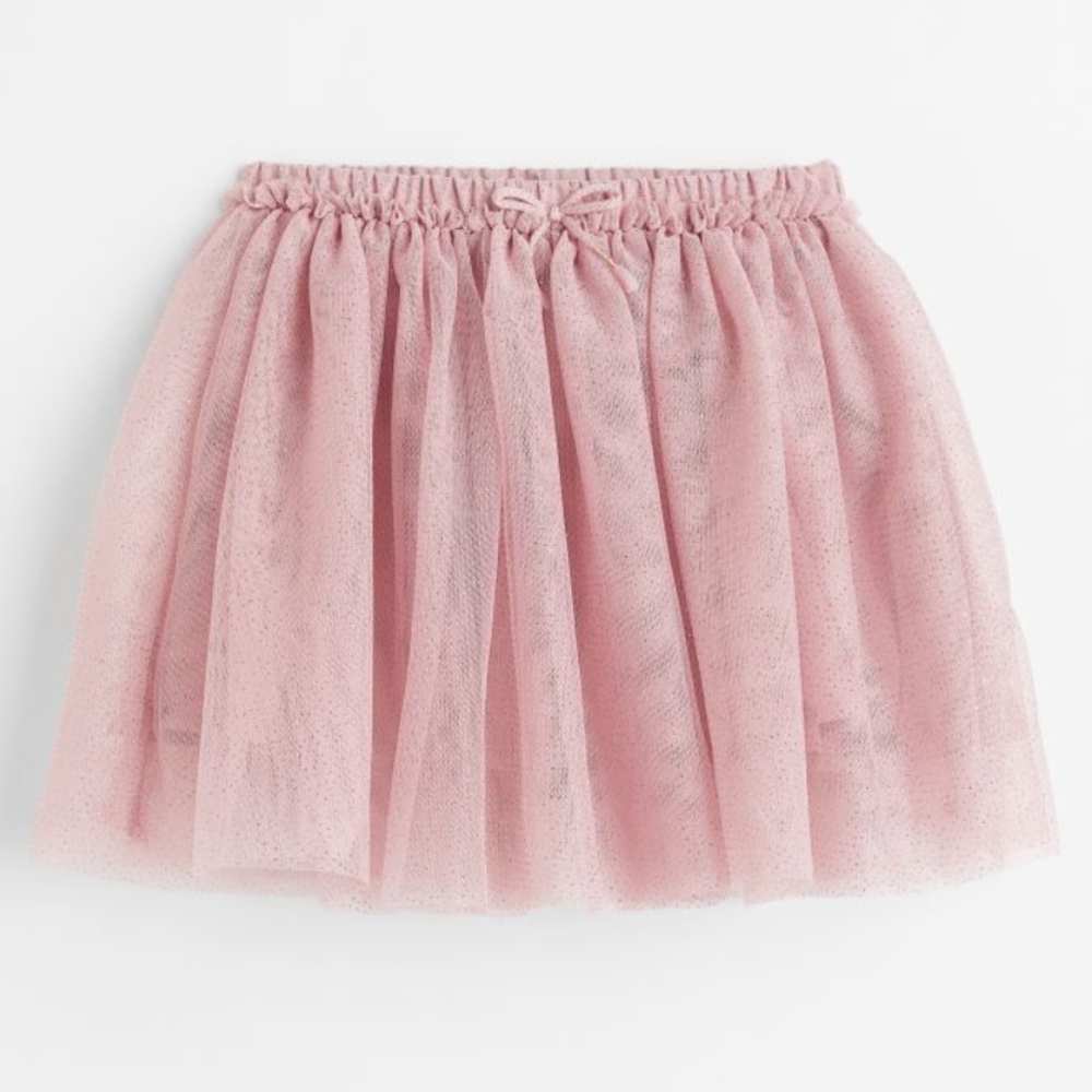 🌻 H&M Girls Pink Glittery Multi-Layer Tulle Skirt Size 8-10